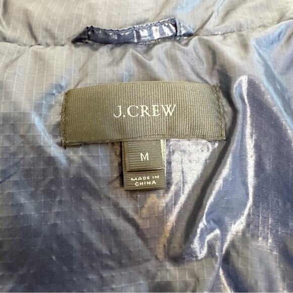 J.CREW Shiny Puffer Down Jacket Blue Size M - Picture 7 of 12